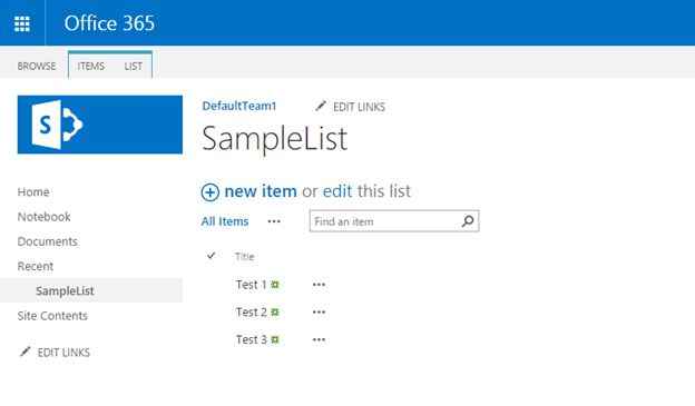list in SharePoint site